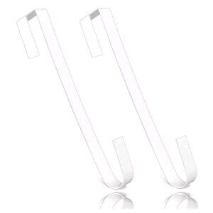 2 PCS Wreath Hangers for Front Door, 15" Wreath Hanger, Indoor or Outdoor White
